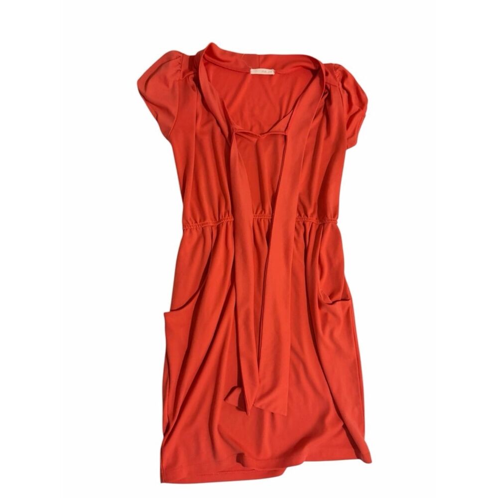 Bella D. Scarlet Red Mini Dress with V-Neck